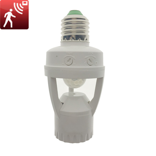 High Sensitivity PIR Motion Sensor E27 LED lamp Base Holder 110V - 220V With light Control Switch Infrared Induction Bulb Socket