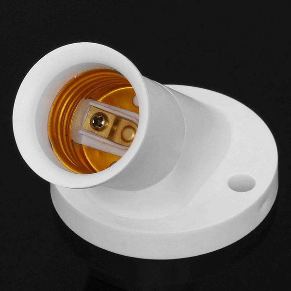 New Arrival E27 Oblique Screw Socket White Plastic Light Bulb Base Wall Lamp Holders Adapter Converter AC 250V 4A