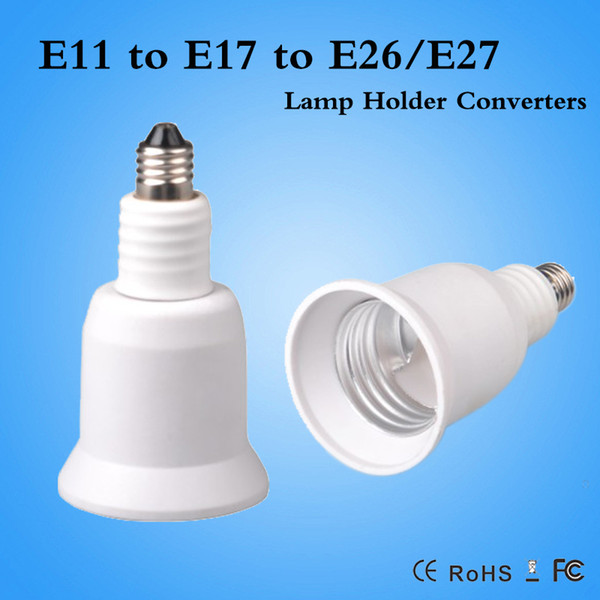 Lamp adapter E11 to E26 E27 socket E11 male external to E26/E27 female internal E11-E17-E26/E27 lamp holder Converters