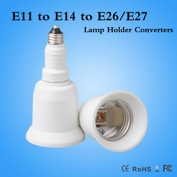 E11 to E14 to E26 (E27) lamp holder adapter Converter E11 male external to E26/E27 female internal Bulb Bases Converters