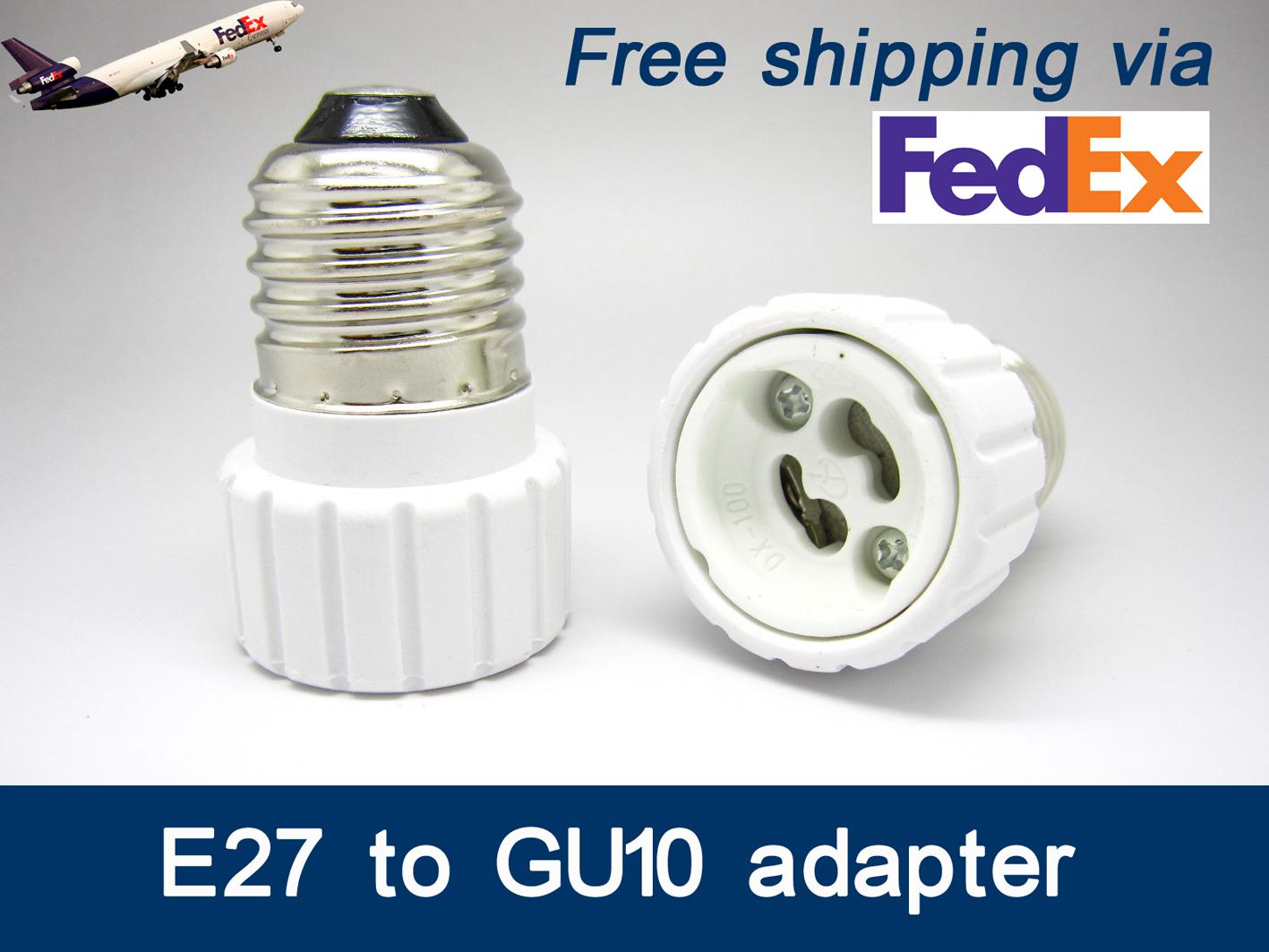 Fedex FREE shipping ES to GU10 adaptor LED Light Adapter E27 to GU10 adaptor holder adapter GU10 to E27 converter socket E27-GU10 GU10-E27