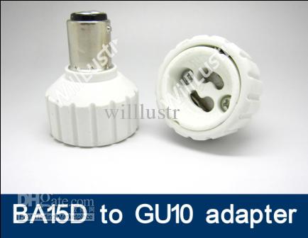 100pcs/lot BA15D to GU10 adapter LED Light Lamp BA15D-GU10 adaptor lamp holder GU10 to BA15D converter adapter