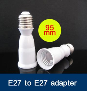 Brand new 100pcs/ lot FEDEX free shipping E27-E27 Extended Adapter 95mm Converter Led Halogen CFL lamp extension E27-E27 adapter