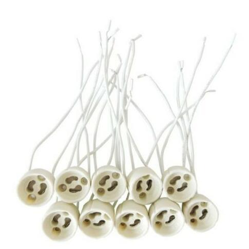 Free DHL 500pcs/lot GU10 lamp holder socket base adapter Wire Connector Ceramic Socket for LED Halogen Light