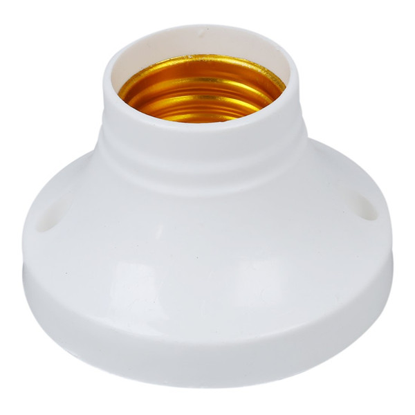 White Color ABS Material E27 Lamp AC250V 6A Socket Base Holder, 10Pcs/Lot