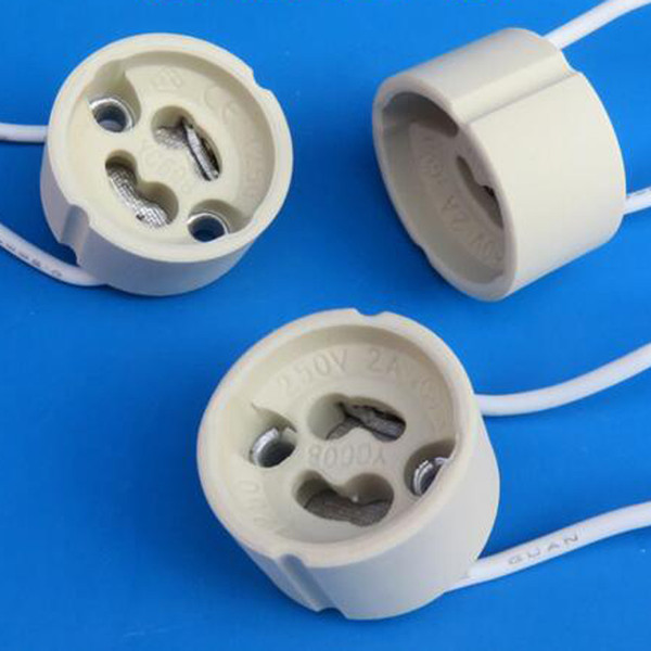 Quality with wire cable GU10 bulb holder spot light spotlight wire cable base socket GU10 lamp bulb light holder