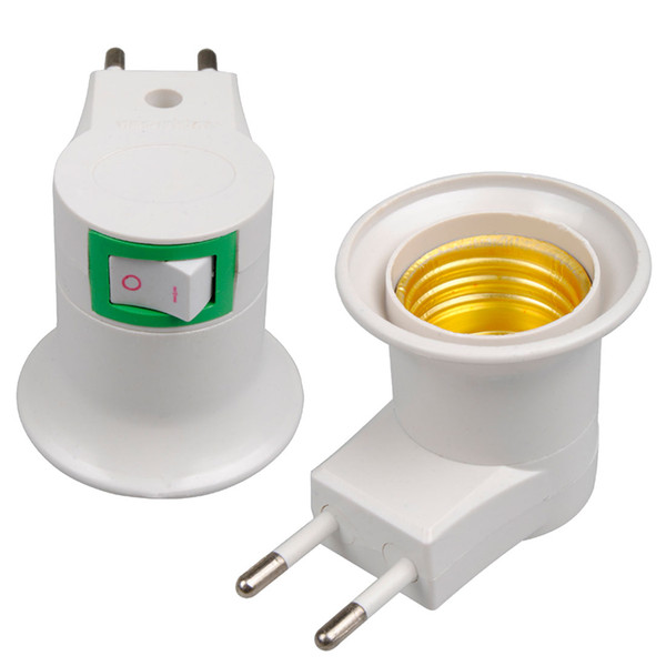 DHL Free Shipping High Quality White E27 Base Socket EU Plug Night Light With Power On-off Control Switch LED_817