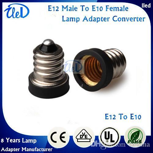 CE & RoHS E12 Male To E10 Female flame retardant Led CFL light bulb lamp converter E12 to E10 adapter