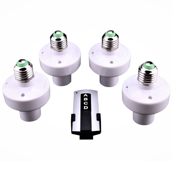 E27 Screw Lamp Holder 315MHZ Wireless Remote Control Socket ON OFF Switch 4 Zone Lighting Cap AC 110V 220V 30 Meter Control Dropshipping