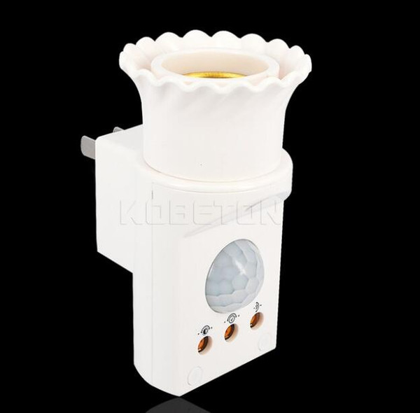 New Design E27 Led Light Base Lamp Holder 110V 50/60HZ Automatic Body Infrared IR Sensor E27 Lamp Bulbs Socket US Plug