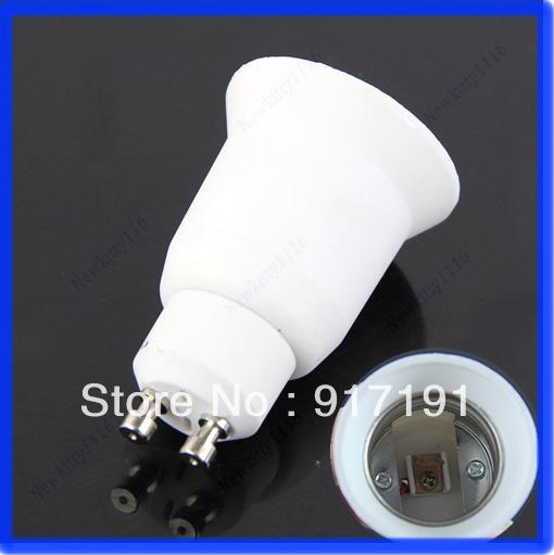 Free Shippkling 3pcs/lot GU10 to E27 Base LED CFL Light Lamp Bulbs Adapter Adaptor Socket Converter order<$18no track