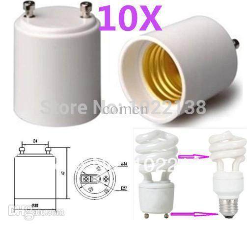 WholesaleX50pcs GU24 to E27/E26 LED Light Bulb Base GU24 to E26/E27 Lamp Holder Socket Adapter GU24-E26/E27 GU24-E27E26 Converter