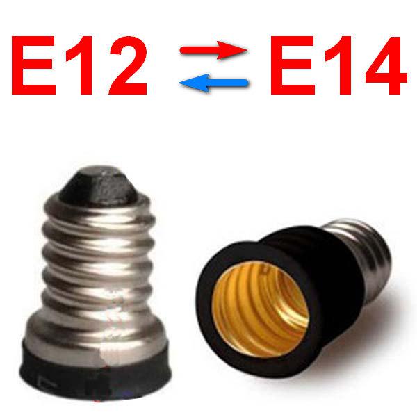 E12 to E14 to E12 screw base holder socket converter adapter for candle lights lamp bulb