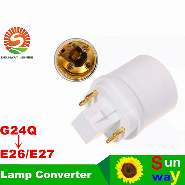 4 pins G24Q male to E26 female GX24Q-1 GX24Q-2 GX24Q-3 4 pins GX24 to E27 adapter GX24 to E26 lamp holder converter