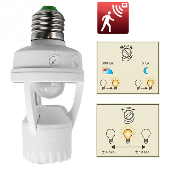 E27 B22 360 Degrees PIR Induction Motion Sensor IR Infrared Human Lamp head Socket LED Lights Sensor Switch Base Lamp Holder