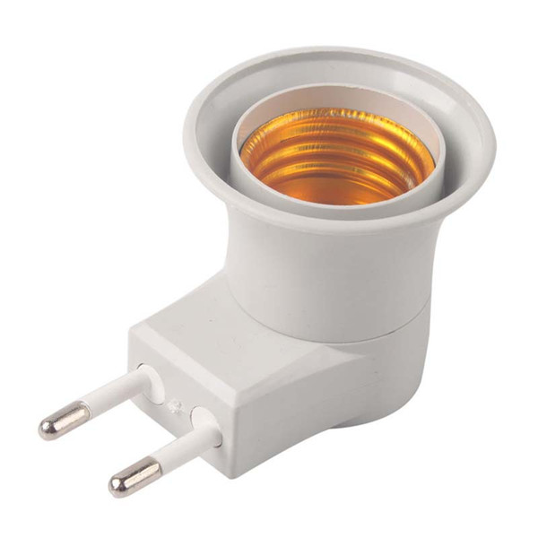 New E27 LED Light Lamp Male socket to EU Type Plug Adapter Converter W/ ON OFF Button Holder