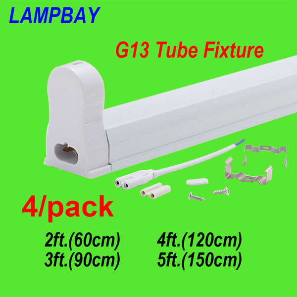 (4 Pack) Free Shipping 2FT.(60cm) 3FT.(90cm) 4FT.(120cm) 5FT.(150cm) T8 LED Tube Fixture G13 socket surface mounted