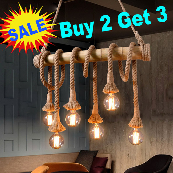 1meter E27 Lamp holder Hemp Rope retro style for coffee house bar literature and art decoration