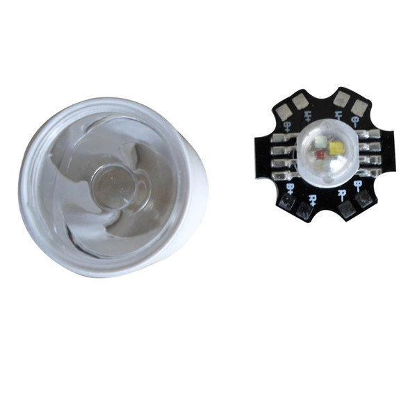 20~100X High quality 4W RGBW high power LED + 15 degree 21mm led lens with holder free shipping