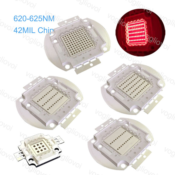 LED Grow Lights COB Chip 10W 20W 30W 50W 100w 620~625NM Red For Indoor Greenhouse Grow Tent Plants Flower DIY Kit 42MIL Epacket