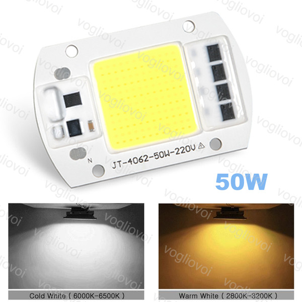 Smart IC COB AC220V 50W High Power Chip Led Bead with Transformer For Projectors DIY Flood Light Highbay Spotlight Outdoor Lamp