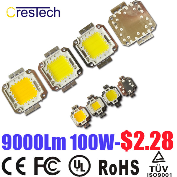 Free Shipping 100pcs Epistar Chip COB LED 10W 20W 30W 50W 70W 80W 100W Used for Flood Light Cold White 6000-6500K On Stock