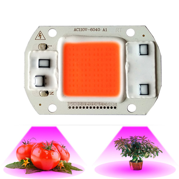 10pcs/lot Led Grow Light Chip 20W 30W 50W AC220V/110V Full Spectrum 380nm~780nm Best for Hydroponics Greenhouse Grow DIY for LED Lamp