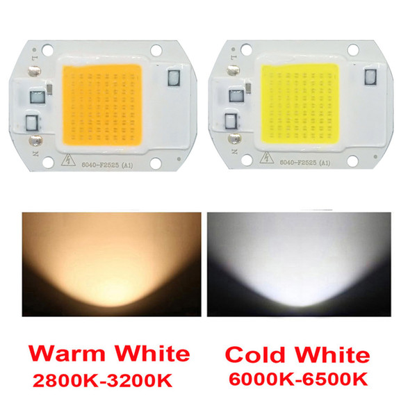 30pcs/lot LED COB Chip 20W 30W 50W 220V Input Led COB Beads Smart IC Driver for DIY Outdoor Flood Light Chip