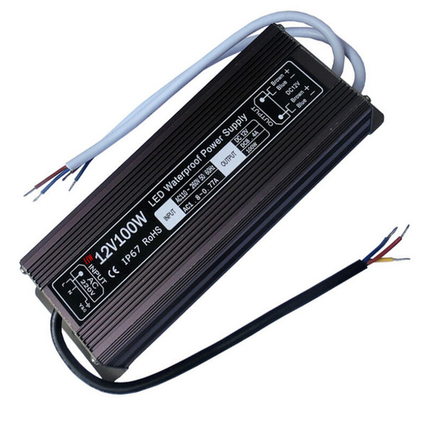 DC12V 100W IP67 Waterproof LED Driver,outdoor use for led strip power supply, Lighting Transformer,Power adapter,Free shipping