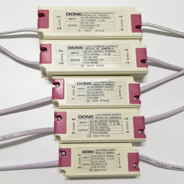 DONE high quality led driver lighting transformer 3W 5W 7W 12W 18W 20W 24W 30W 36W 48W Output 300mA 600mA 900mA,input AC85-265V