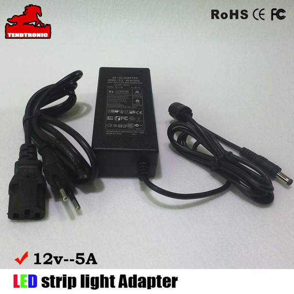 12V 5A adapter for SMD5050 led strip light, CE FCC ROHS SAA approval EU AU US adapter