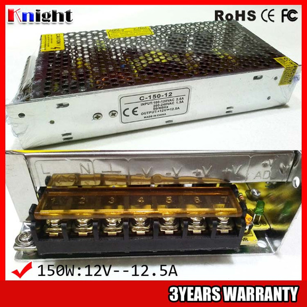 wholesale 150W 12.5A 12v Power supply for led strip light AC90-265V input voltage,led flexible strip power supply 150w