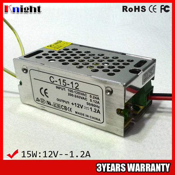 wholesale 15W 1.2A 12V led strip light Power supply, AC90-265V input voltage power supply for led flexible strip