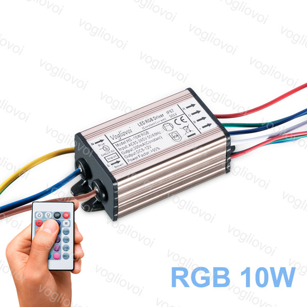 LED Driver RGB 10W Full Power 300MA Waterproof For Flood Lamp AC110V AC220V Aluminum LED Transformer Adapter With 24KEYS Epacket