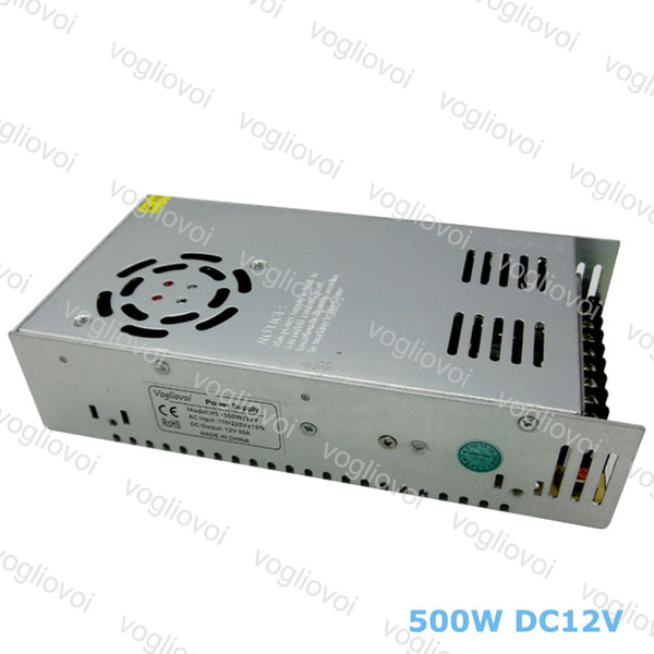 Led Transformer 500W DC24V 20.8A or DV12V 40.8A Aluminum Silvery LED Driver Power Adapter For3528 5050 5730 LED Strip Light DHL