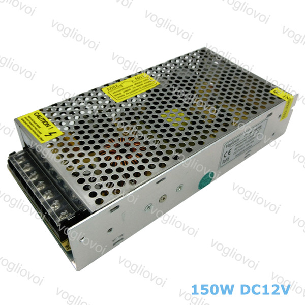 Led Transformer 150W DC12V 12.5A Aluminum Silvery LED Driver Power Adapter For 3528 5050 5730 LED Strip Light DHL