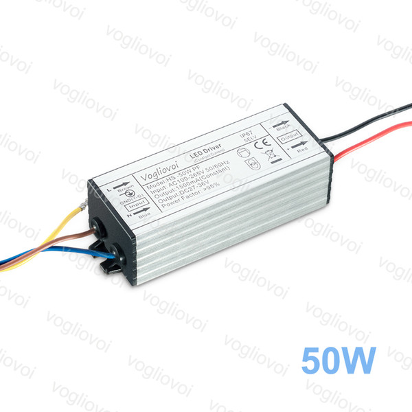 LED Driver 50W Full power 1500MA Waterproof For Floodlights High Bay Lamp AC110V AC220V Aluminum Silicone LED Transformer Adapter DHL