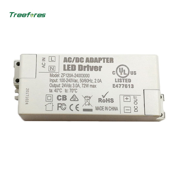 DC 24 Volt AC100-240V Lighting Transformers 6W 24W 60W 72W High Quality LED Driver for LED Strip Cabinet Light's Power Supply