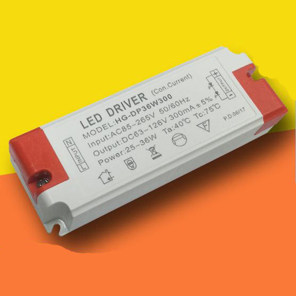 General Lighting LED Driver 24-36W Output DC62-126V Constant Current 300mA AC 100-240 Voltage For LED spot light panel light 3 year warranty