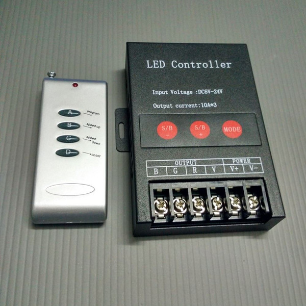 DC5V-24V 720W 30A Wireless RF Remote RGB LED Controller for 5V 12V 24V RGB LED Strip 5050 3528,dhl free shipping