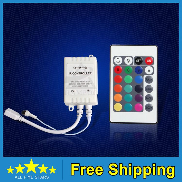 Free Shipping DC12V 24 Keys IR Remote Controller for SMD3528 SMD5050 RGB LED Strip lights