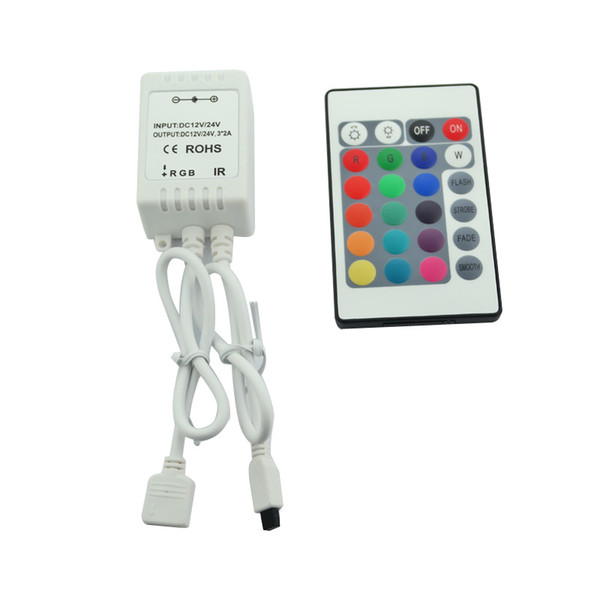 24Key IR Remote Controller For 5M RGB 5050 300 LED Light Strip 12V 24V DC 6A,16 Colors Changing