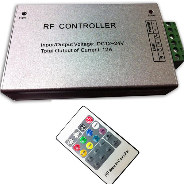 LED RF Remote Controller for RGB LED Strip Lights RF Dimmer for 12V-24V DC LED Light Strips 12A 18A Wireless Remote Control