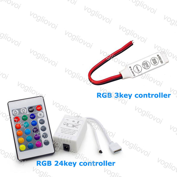 LED Controller RGB Amplifier 3Keys 24key for SMD3528 5050 RGB LED Strip Lamp ABS 72W 144W DC12V Brightness Flashing Change EPACKET