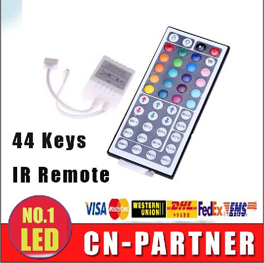 x50pcs DHL ship DC 12V 44 Keys IR Remote RGB Mini Controller Dimmer for smd 5050 3528 led Strips Lights 7 colour module