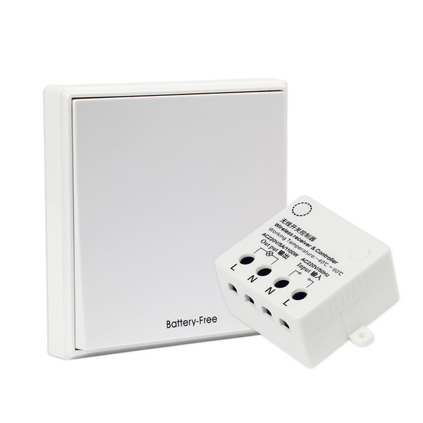 Wireless Light Switch Kit,Battery-Free,Remote Switch Quick Create or Relocate in Anywhere,Self-Powered  Installation