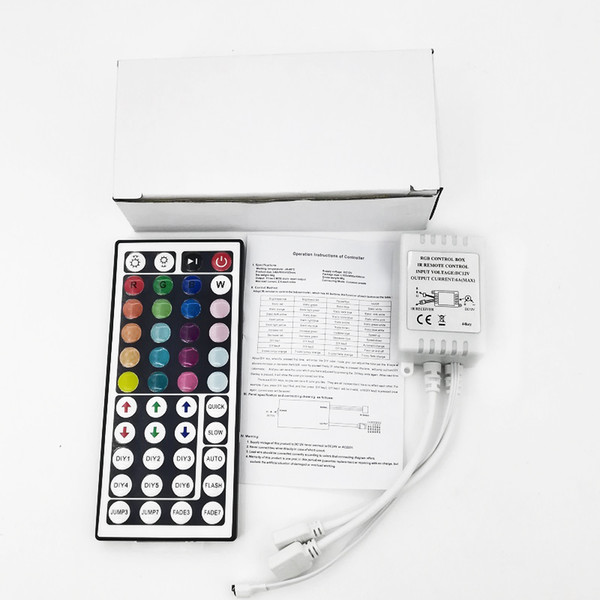 DC12V 6A 44Key RGB IR Remote Controller LED Lights Controller Dimmer For SMD 3528 5050 2835 3014 Strip White box packaging two sets
