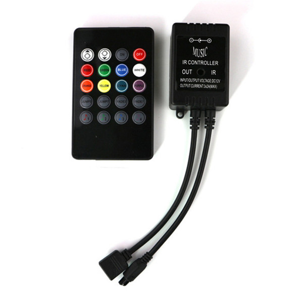 LED Music IR Controller DC 12V-24V 20key Remote Sound Sensor without Battery for 3528 5050 RGB LED Strip