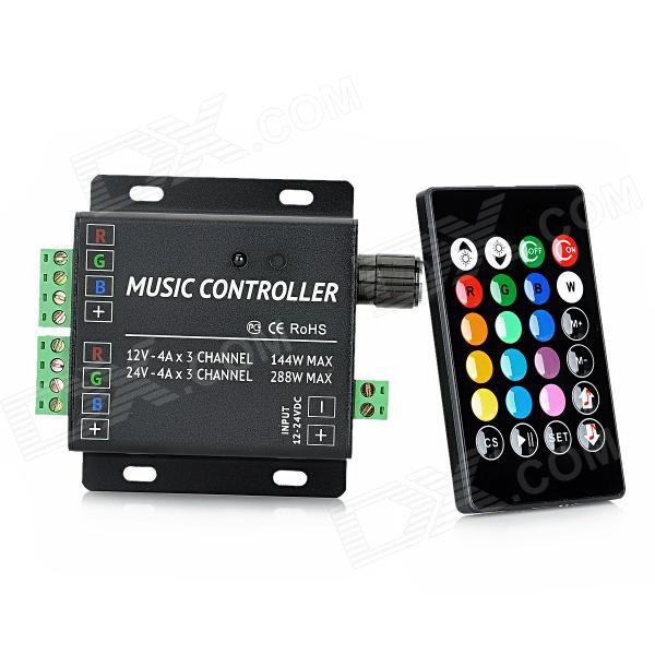 1pcs Mini Receiver 24 Keys RF Remote Control Controler Music LED RGB Controller For Led Strip 3528 5050 12~24V Free Shipping