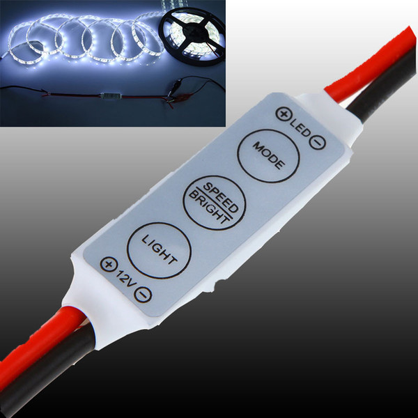 DC12V/24V RGB Controller 3 Key Dimmer LED Strip Controller LED Strip Mini LED Single Color Controller for 5050 3528